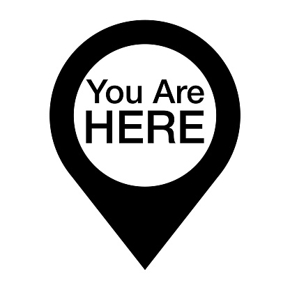 You Are Here Location logo. Marker location you are here Vector illustration.